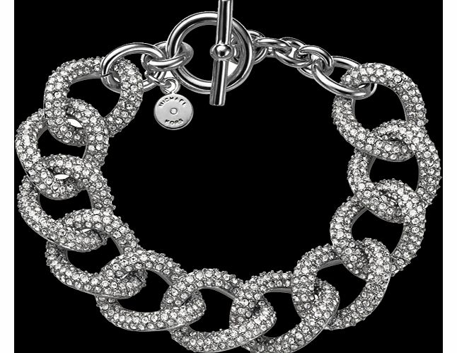 Michael Kors Clear Pave Curb Chain-Link Toggle
