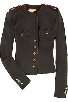 Cropped wool military jacket