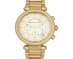 Michael Kors Crystal bezel gold-tone watch