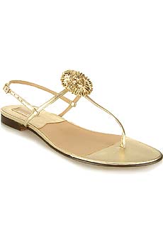 Gold sun flat sandals