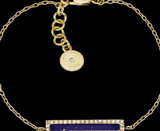 Michael Kors Gold Tone Lapis Bar Bracelet