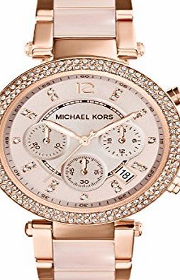 Michael Kors Ladies Rose Gold Tone Chronograph Watch MK5896