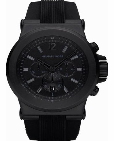 Michael Kors Mk8152 Gents Watch with Black Rubber Strap and Black Dial