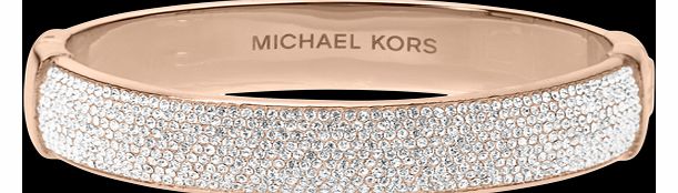 Rose Gold Coloured Pave Bangle