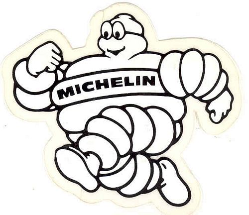 Michelin Man Running Sticker (8cm x 7cm)