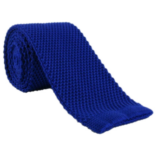 Michelsons of London Blue Skinny Silk Knitted Tie by Michelsons
