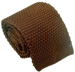 Michelsons of London Brown Silk Knitted Tie by Michelsons