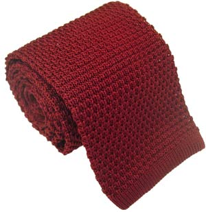 Michelsons of London Burgundy Silk Knitted Tie by Michelsons