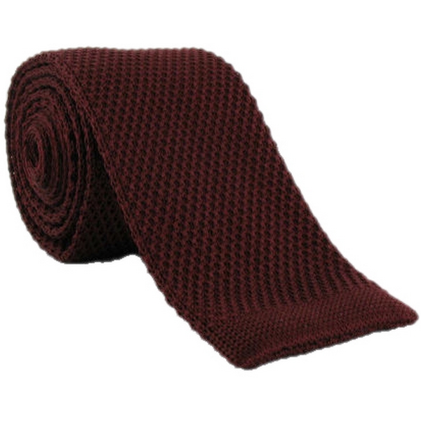 Michelsons of London Wine Skinny Silk Knitted Tie by Michelsons