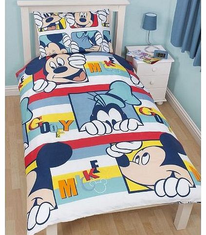 Mickey Mouse Play Single Rotary Duvet and Pillowcase Set
