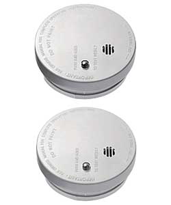 4 inc Compact Smoke Alarm Twin Pack