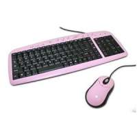 Micro Direct MD Pink / Black Keyboard and Optical Mouse PS/2