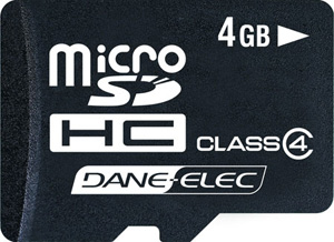 Micro SD High Capacity (MICROSD-HC) Memory Card - 4GB Class 4 (118x) - Dane-Elec - #CLEARANCE