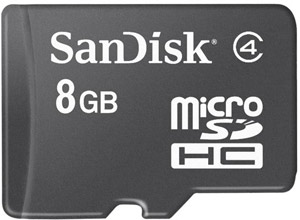 Micro Secure Digital High Capacity (Micro SDHC) Memory Card - 8GB - Sandisk Class 4