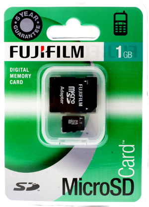 micro Secure Digital (Micro SD) Memory Card - 1GB - Fujifilm
