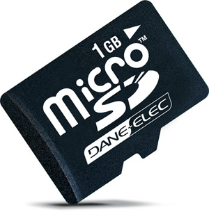 Micro Secure Digital (MicroSD/Transflash) Memory Card - 1GB - With SD Adapter - Dane-Elec - PRICE SMASH!