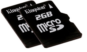 Micro Secure Digital (MicroSD/Transflash) Memory Card - 2GB - Kingston - TWIN VALUE PACK!
