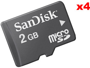 Secure Digital (MicroSD/Transflash) Memory Card - 2GB - Sandisk - VALUE 4 PACK