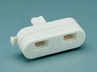 Micromark White phone socket doubler, EACH