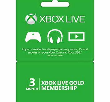 Microsoft Xbox LIVE 3 Month Gold Membership-Take
