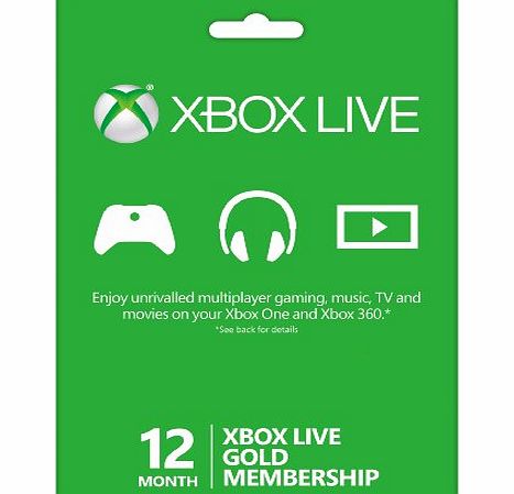 Xbox Live Gold 12 Month Membership Card (Xbox One/360)