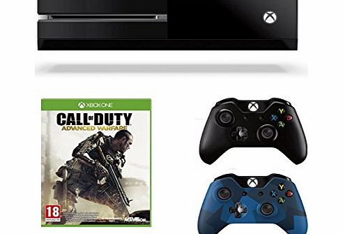 Microsoft Xbox One Console Plus Call of Duty: Advanced Warfare Plus Official Xbox One Wireless Controller Blue Camoflage