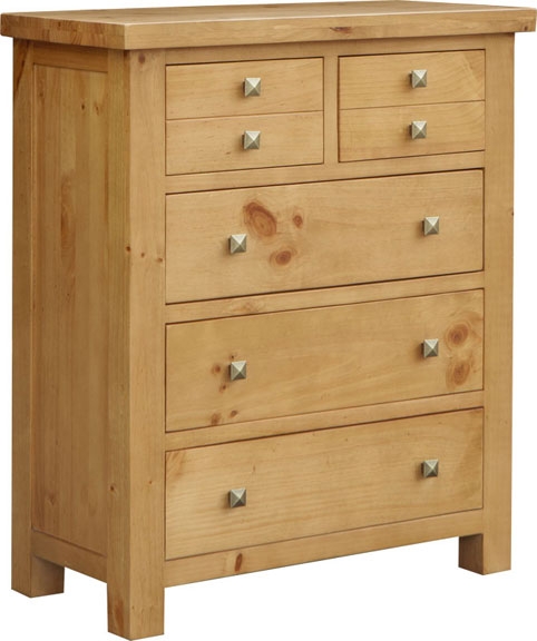 Pine 2 over 3 Chest of Drawers