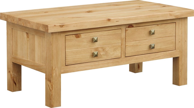 MIDWAY Pine Coffee Table with 2 Drawers