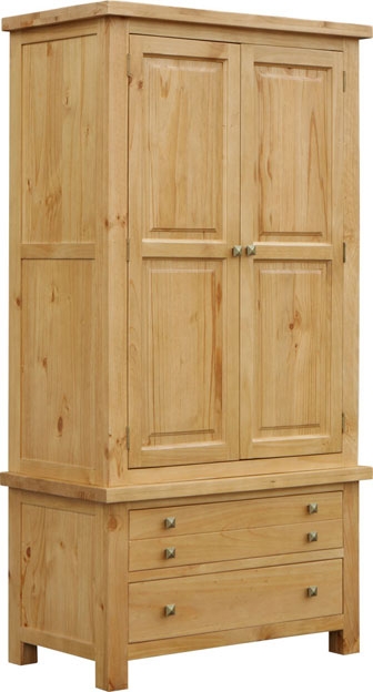 MIDWAY Pine Gents Wardrobe with 2 Drawers