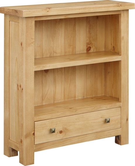 MIDWAY Pine Low Bookcase with Drawer