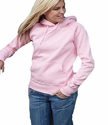 MIG Ladies Hooded Sweatshirts Sizes XS to 4XL HOODIES FOR WORK CASUAL SPORTS LEISURE (16 - 18 L / LARGE, PINK)