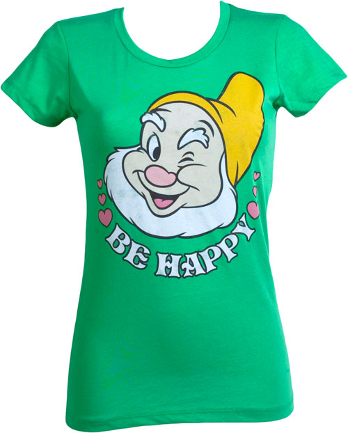 Mighty Fine Be Happy Ladies Snow White And The Seven Dwarves T-Shirt from Mighty Fine