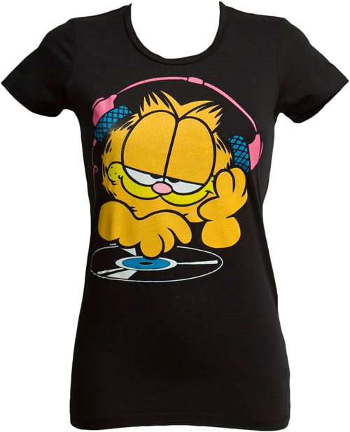 Mighty Fine DJ Garfield Ladies T-Shirt from Mighty Fine