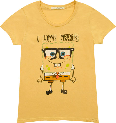 Mighty Fine I Love Nerds Ladies Spongebob T-Shirt from Mighty Fine