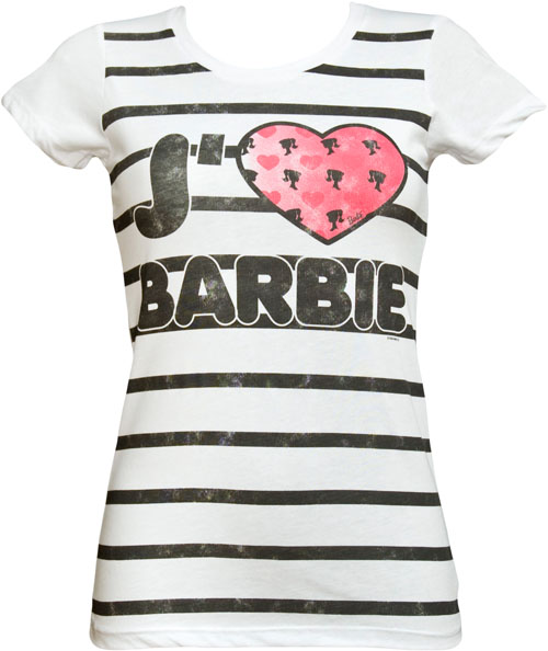 Mighty Fine J`dore Ladies Striped Barbie T-Shirt from Mighty Fine