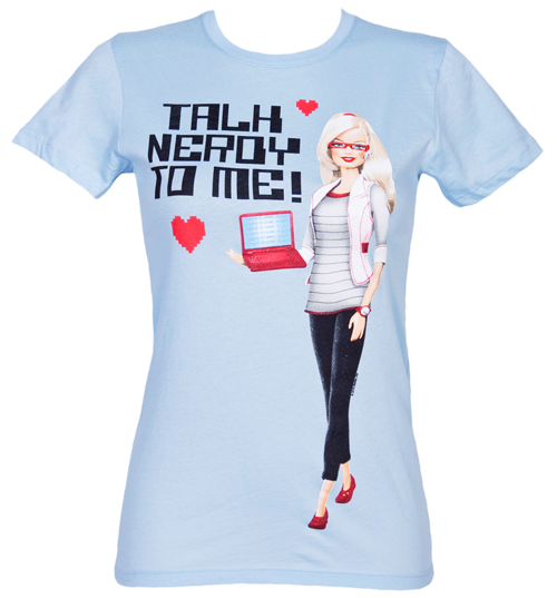 Mighty Fine Ladies Barbie Talk Nerdy To Me T-Shirt from