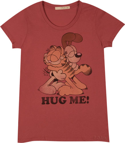 Ladies Garfield and Odie Hug Me T-Shirt from Mighty Fine