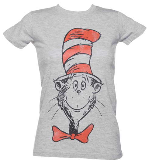 Mighty Fine Ladies Grey Dr Seuss Cat In The Hat Varsity 57