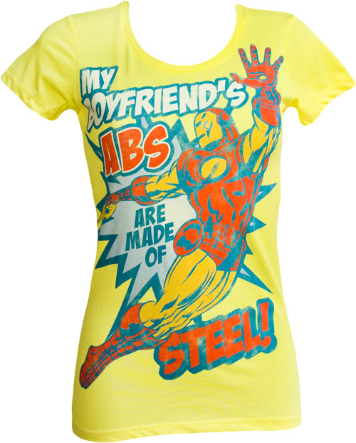 Ladies Iron Man Abs Of Steel T-Shirt from Mighty Fine