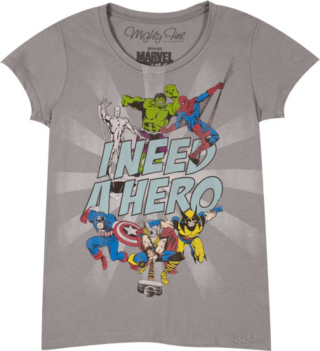 Ladies Marvel I Need A Hero T-Shirt from Mighty