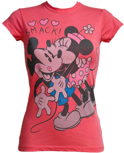Ladies Minnie and Mickey Smooch T-Shirt from Mighty Fine