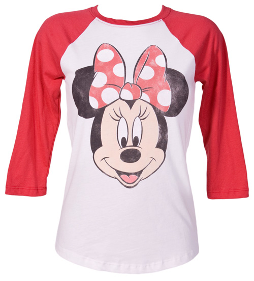 Mighty Fine Ladies Minnie Mouse Baseball T-Shirt from Mighty