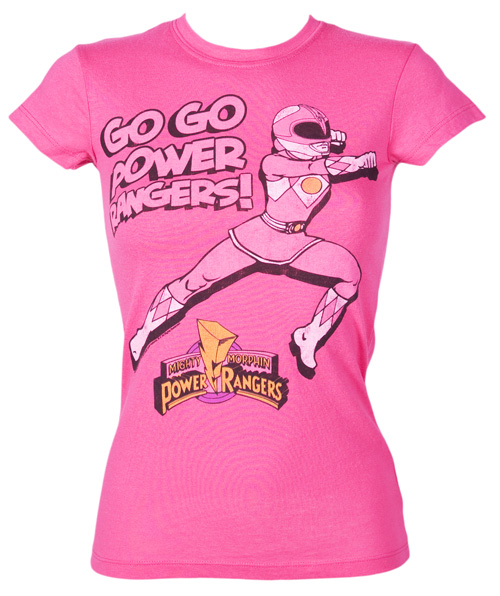 Mighty Fine Ladies Pink Power Rangers T-Shirt from Mighty Fine