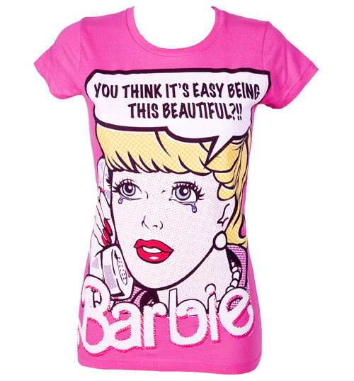 Ladies Retro Print Barbie Drama T-Shirt from