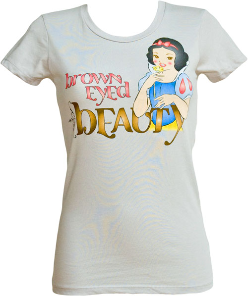Ladies Snow White Brown Eyed Beauty T-Shirt from Mighty Fine