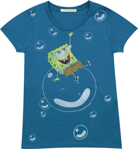 Ladies Spongebob Bubbles T-Shirt from Mighty Fine