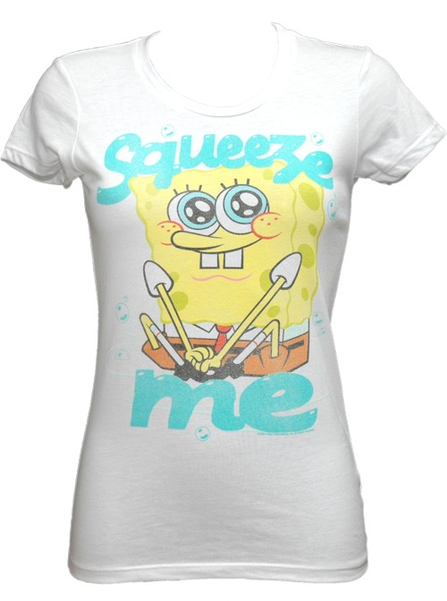 Mighty Fine Squeeze Me Ladies Spongebob T-Shirt from Mighty Fine