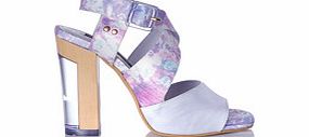 Sarah lilac leather strappy heels