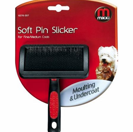 Mikki Grooming Soft Pin Slicker, Medium