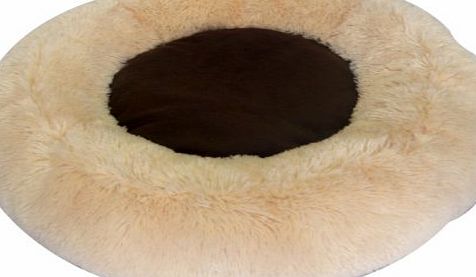 Mikki Travel amp; Household Luxury Cat Snoozer Luxury Long Plush Cream